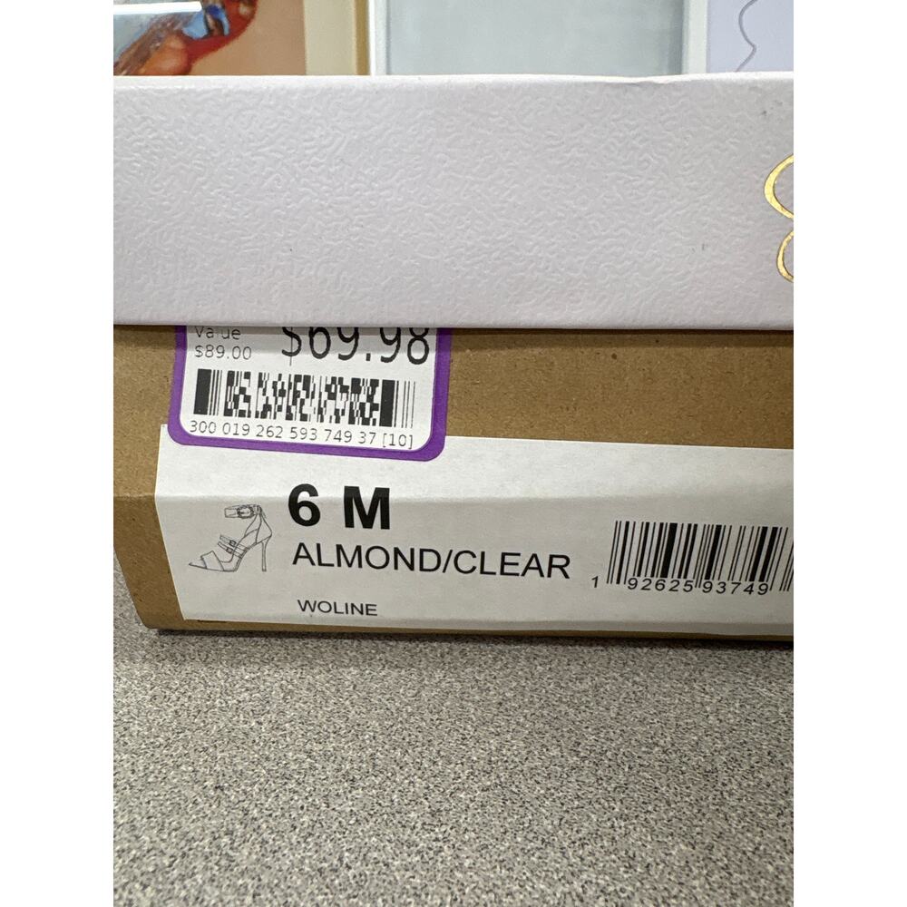 NIB Jessica Simpson 6 Almond Clear Woline Crystal Rhinestone Stiletto Sandals - Picture 6 of 6